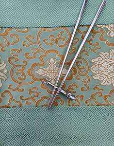 Prémiové těžké korejské hranaté hůlky + Odkládací jelen z ušlechtilé oceli na hůlky 