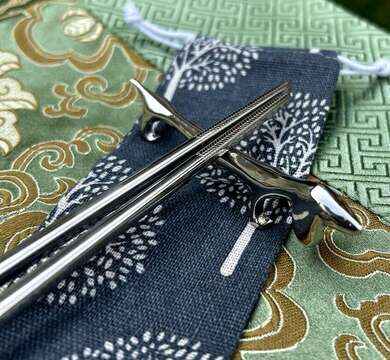 Látkové pouzdro na jídelní hůlky Modré Stromy 